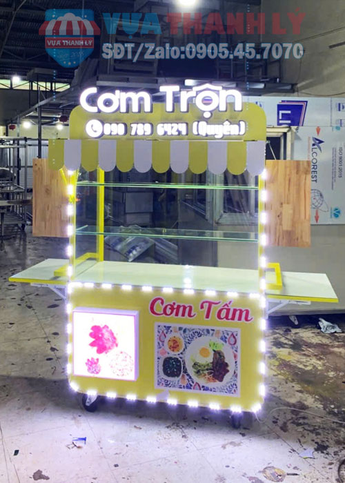 Xe bán cơm tấm 1M2x60x1M95