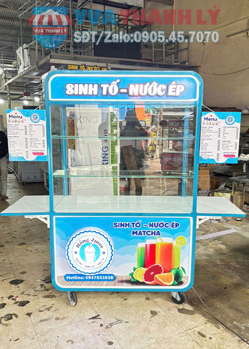 Thanh lý xe bán nước ép trái cây 1M2x60x1M95