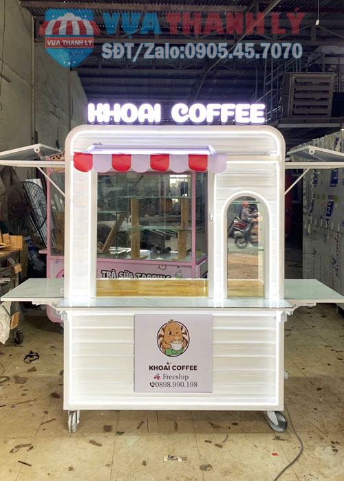 Thanh lý xe cafe take away đẹp 1M2x60x1M95