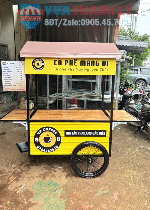 Xe đẩy cafe take away thanh lý 1M2x70x1M95