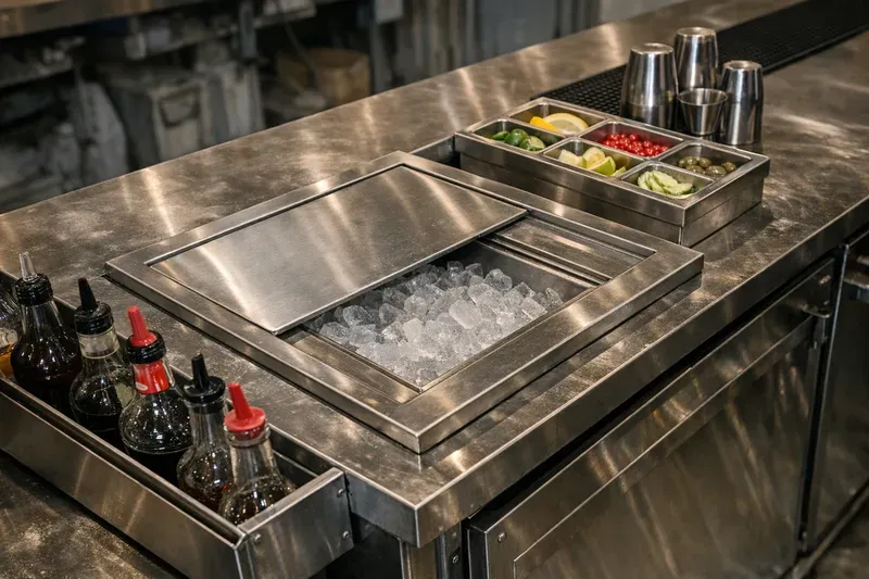 Thùng đá inox âm bàn là gì? Dùng để làm gì trong quầy bar/quầy pha chế