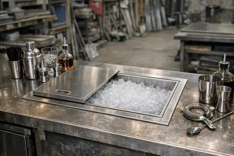 Thùng đá inox âm quầy là gì? Dùng để làm gì trong quầy bar/quầy pha chế