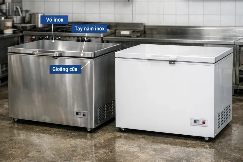 Tủ đá inox là gì? Khác gì tủ đông vỏ sơn tĩnh điện?