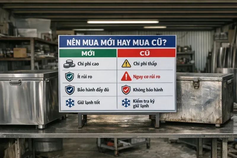 Có nên mua thùng đá inox cũ không? Khi nào nên mua cũ và khi nào nên mua mới