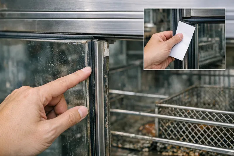 Checklist kiểm tra tủ kính vịt quay thanh lý: kính, ron cửa và khung cửa