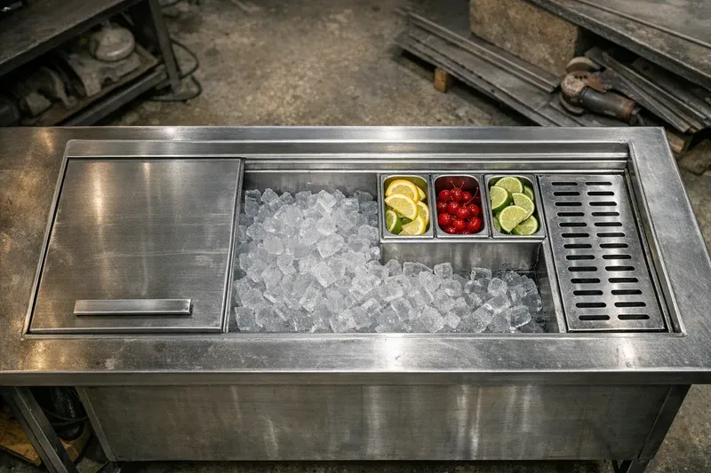 Kích thước thùng đá inox theo nắp & công năng: nắp trượt, nắp lật, khay topping, vỉ thoát nước