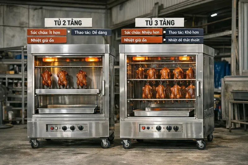Chọn tủ 2 tầng hay 3 tầng: hợp mô hình nào, có ảnh hưởng giữ nóng không?
