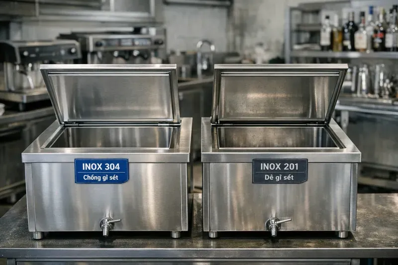 Chọn inox 304 hay 201? Độ dày bao nhiêu để bền, không móp