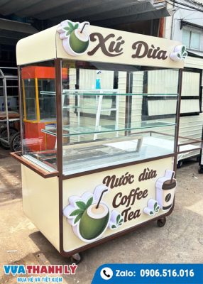 Xe đẩy trà sữa cũ 1M4x80x1M95
